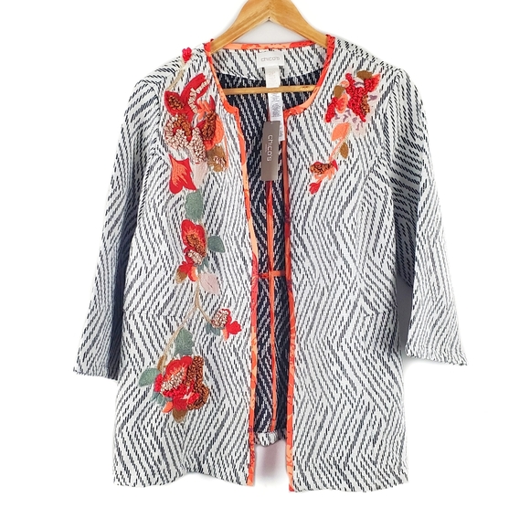 Chico's Embroidered Artisan Applique Jacket - Picture 3 of 8